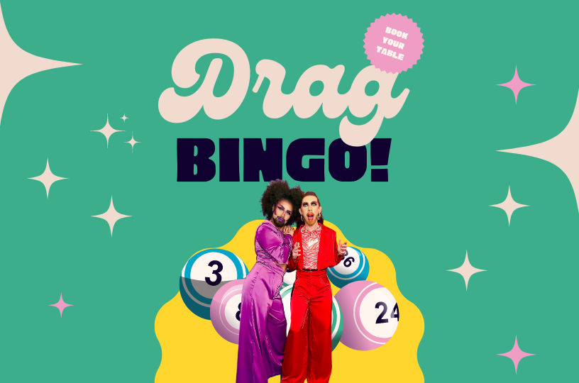Miss Joelle and Aidan Orange hosting Drag Bingo at The Duchess Hammersmith